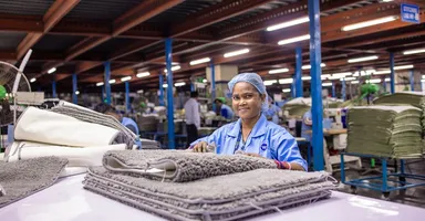 Busy industrial manufacturing floor